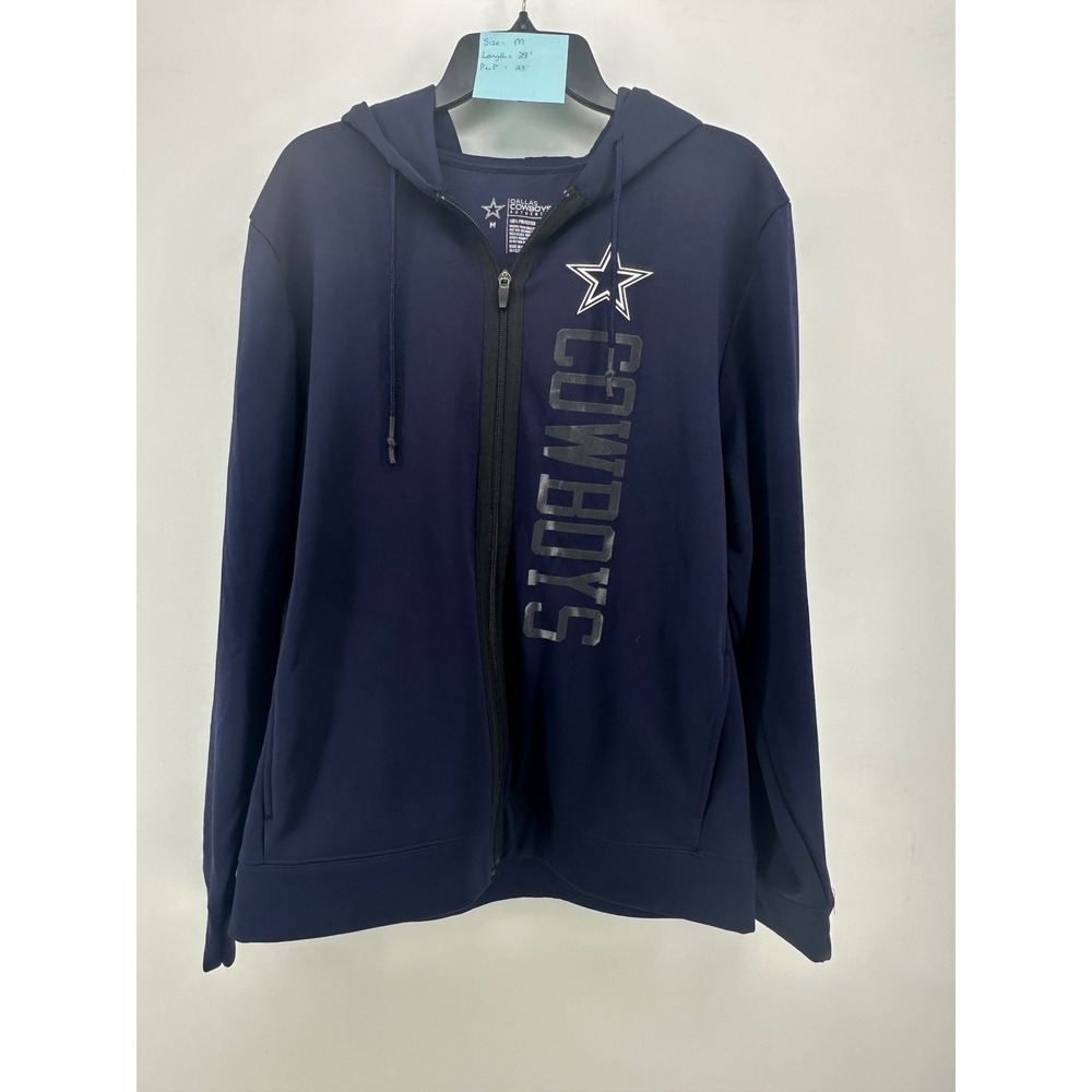 Dallas Cowboys Authentic Mens Navy Blue Full Zip Hoodie‎ Jacket Medium NFL Star